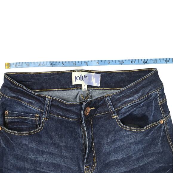 Jolt Skinny Jeans Dark‎ Wash Stretch Denim Juniors 5 Jegging Pants Casual Women - Picture 5 of 10